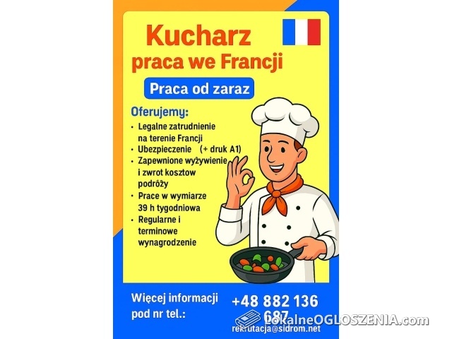 Kucharz praca we Francji