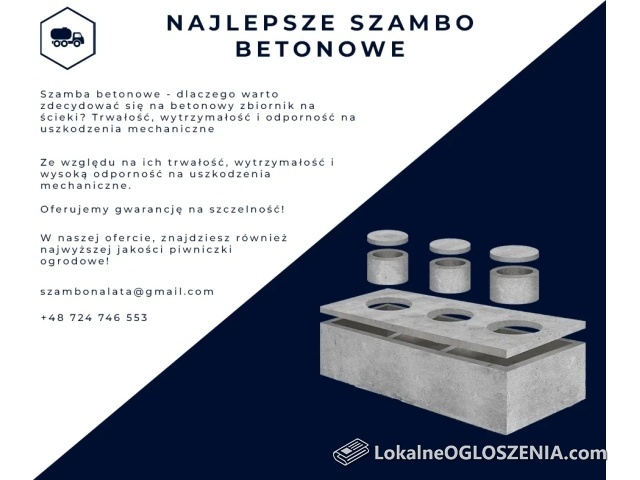 szamba betonowe,piwniczki ogrodowe  z gwarancją na szczelność