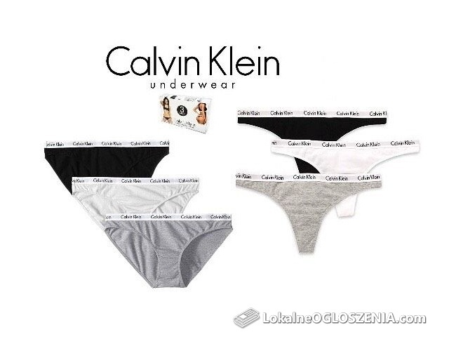 Calvin Klein Bielizna Damska 3-pack STRINGI/FIGI S,M,L,XL PROMOCJA 