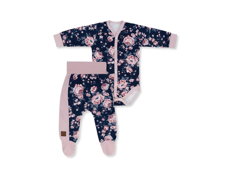 KOMPLET BODY ROZPINANE+PÓŁŚPIOSZKI KOLEKCJA RÓŻA ANGIELSKA GRANAT