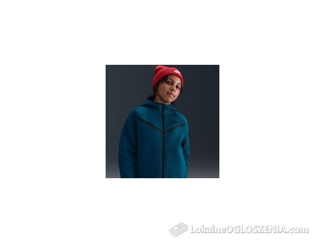 Dziewczęca rozpinana bluza z kapturem Nike Sportswear Tech Fleece - Niebieski