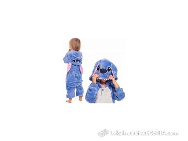 Piżama Dla Dzieci Dziecięca Kigurumi Onesie Kostium Stich Niebieski 115-125
