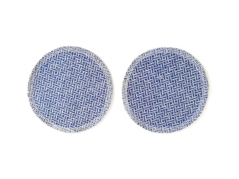 WKŁADKI LAKTACYJNE WEŁNIANE - NIEBIESKIE ZYGZAKI