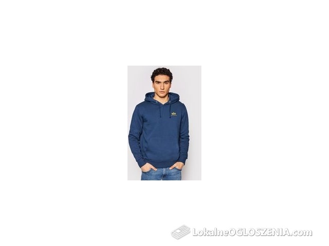 Alpha Industries Bluza Basic Hoody Small Logo 196318 Granatowy Regular Fit