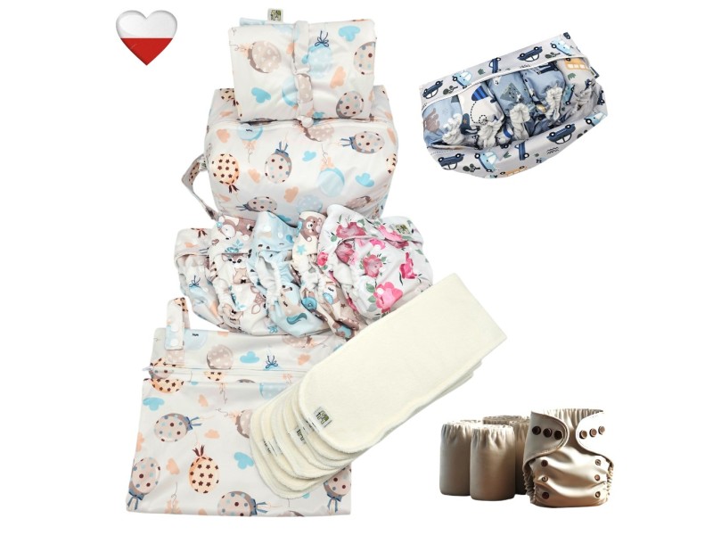 Zestaw Pieluch Wielorazowych BALONY MIĘTOWE