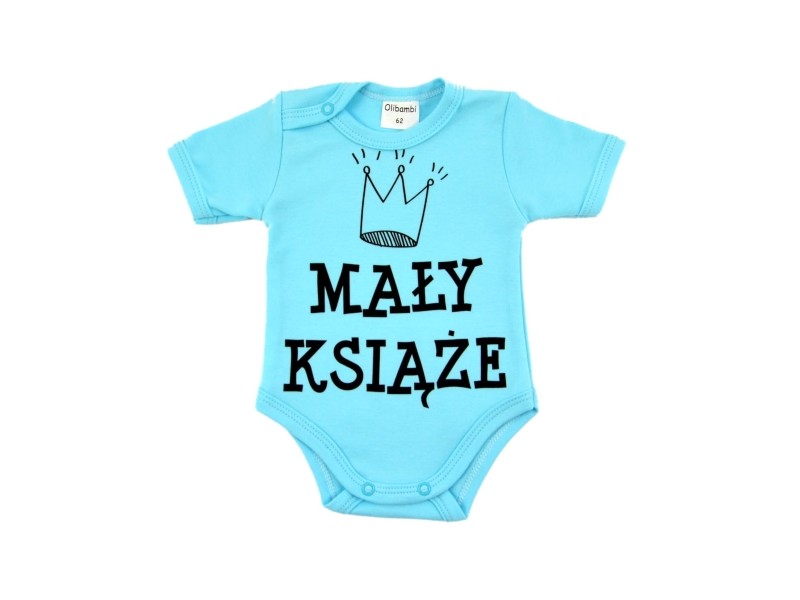 Body niemowlęce kr. rękaw napis MAŁY KSIĄŻE ( NIEBIESKI )