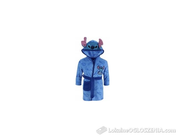STITCH DISNEY pluszowy szlafrok 3D uszy 3-4 lata 98 104