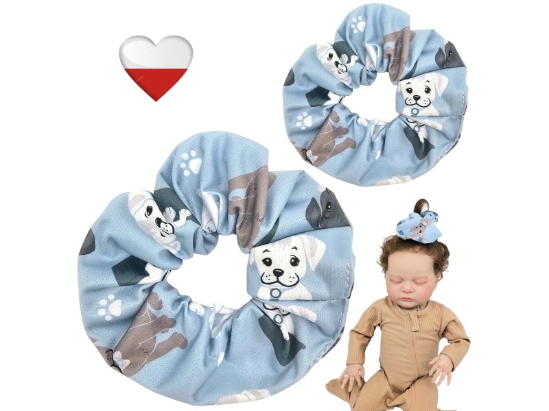 Gumka do włosów - PIESKI NIEBIESKIE mIni