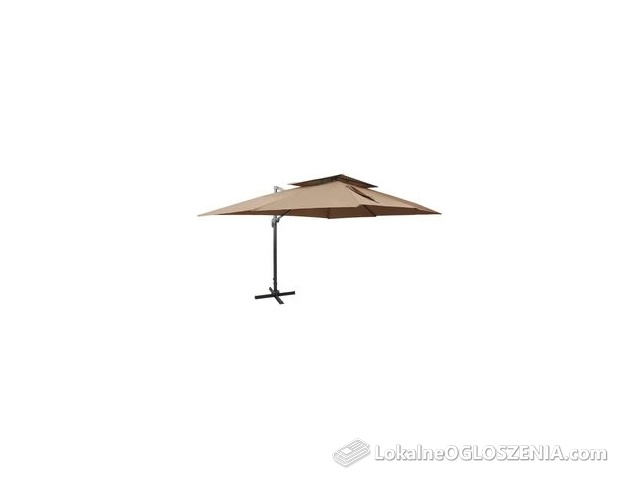 Parasol Wiszący Z Podwójną Czaszą TauPe 400X300cm