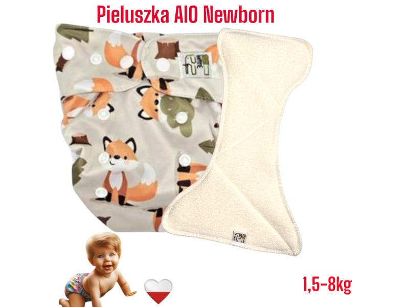 Pieluszka Wielorazowa AIO Newborn Kieszonka Coolmax LISKI