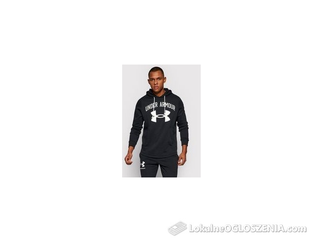 Under Armour Bluza Rival Terry Big Logo 1361559 Czarny Loose Fit