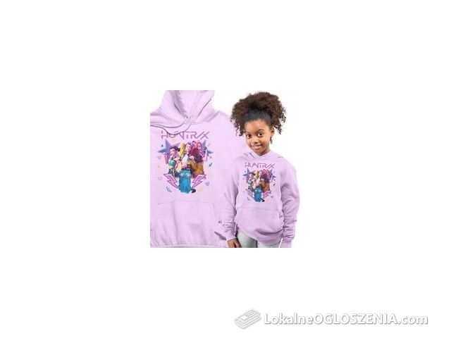 Bluza dziecięca z kapturem z nadrukiem Kpop Demon Hunters anime Huntrix