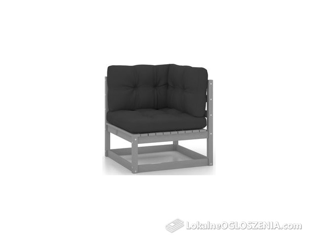 Ogrodowe Siedzisko Narożne Z Antracytowymi Poduszkami Sosnowe
