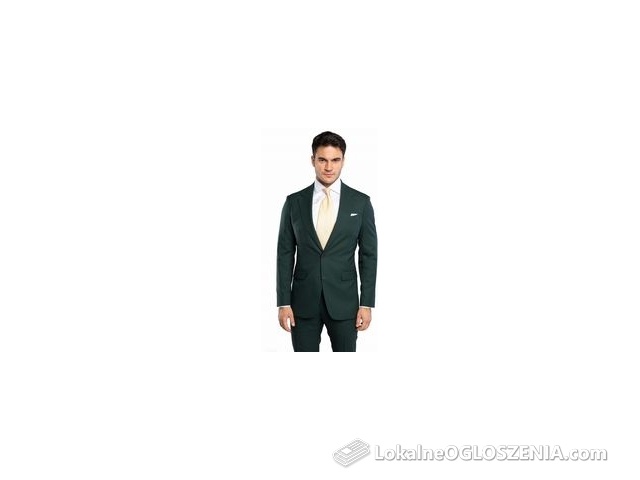 Zielony wełniany garnitur SPOLETO szyty na miarę | kolekcja LUXURY
