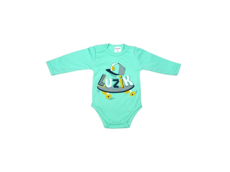 Body niemowlęce dł. rękaw napis LUZIK ( MIĘTOWY)