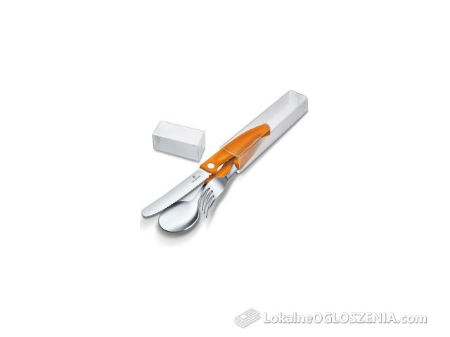 Victorinox Zestaw Nóż Składany Widelec Łyżka Orange 6.7192.F9 