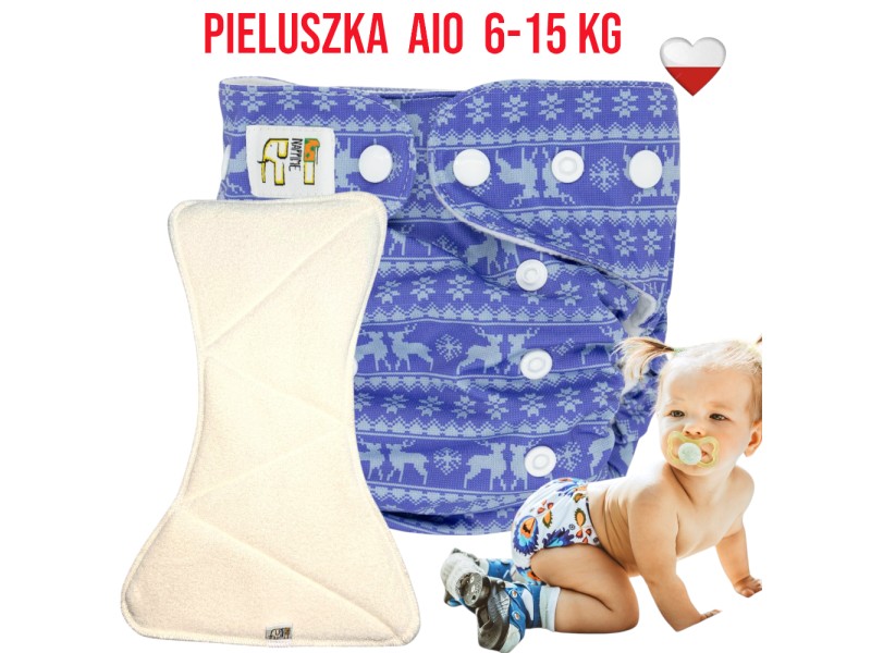 Pieluszka Wielorazowa AIO Kieszonka Coolmax  RENIFERY NappiMe