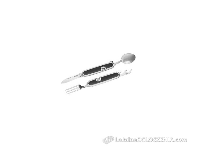 Neo Tools Niezbędnik Sztućce Turystyczne Składane 4W1 Czarne