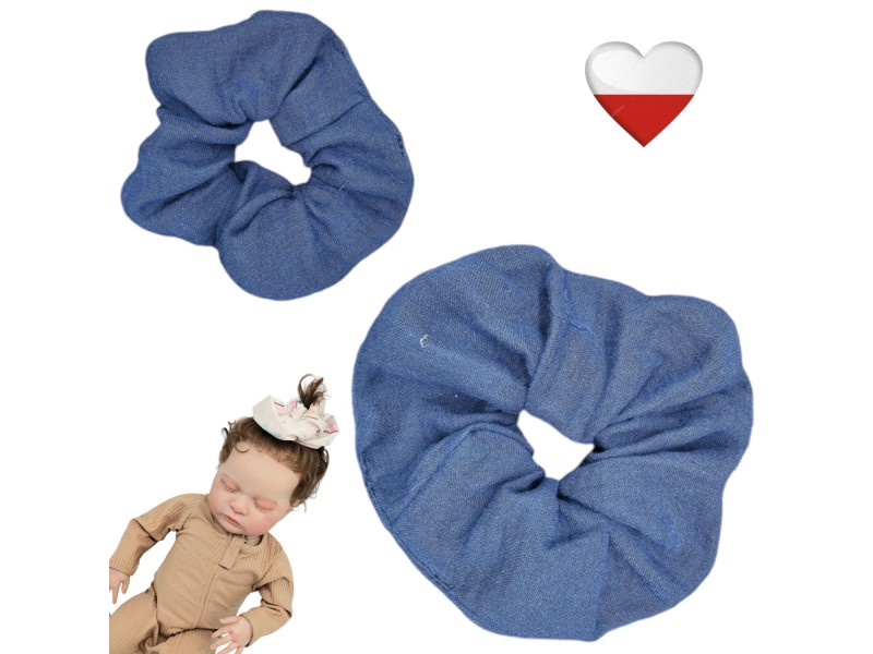 Gumka do włosów muślinowa - GRANATOWA mała