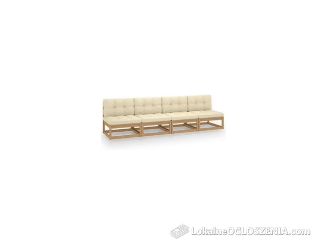 Sofa Ogrodowa Z Poduszkami Lite Drewno Sosnowe
