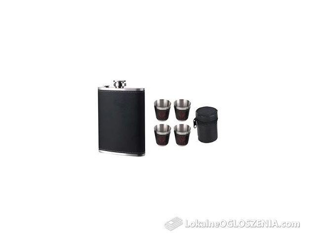 Zestaw Piersiówka, Kieliszki i Etui ze Stali Nierdzewnej – Elegancki Komplet