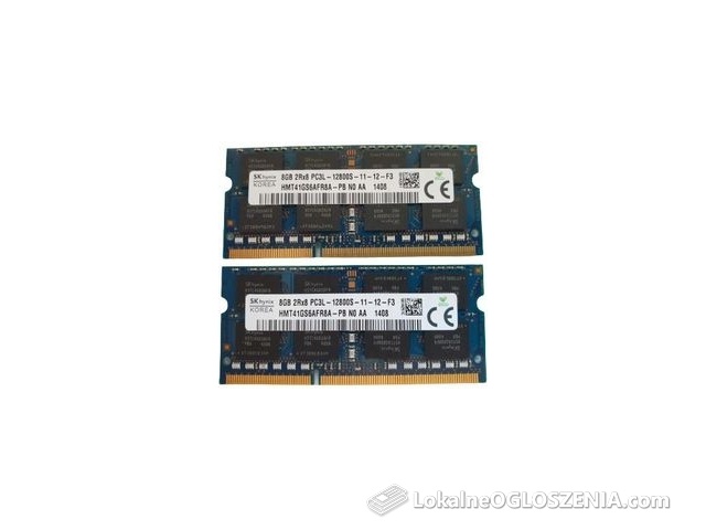 Samsung Pamięć Ram DDR3L 16GB 2x8GB DDR3 Sodimm Do Laptopa PC3L 12800S 1600MHz (M471B1G73BH0YK0)