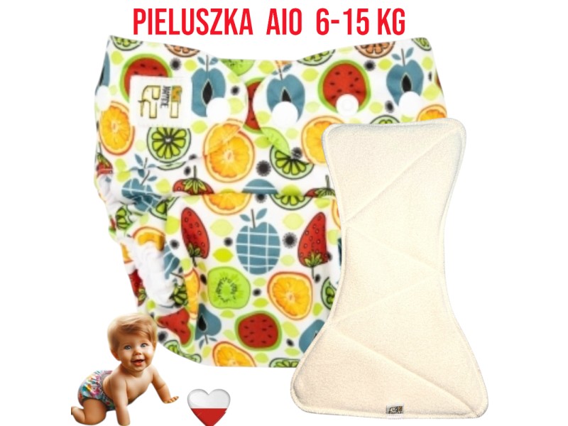 Pieluszka Wielorazowa AIO Kieszonka Coolmax OWOCOWY MIX  NappiMe