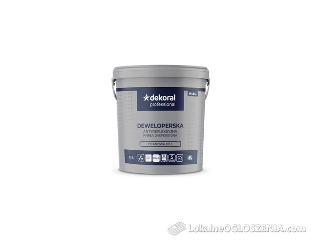 Dekoral Professional Farba Deweloperska Biała 15l 