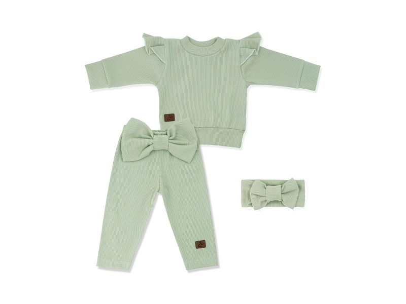 Komplet dla dziewczynki Kokarda Pistacja