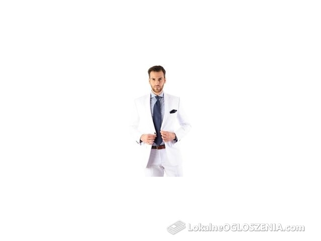 M&M Suits Garnitur Męski Biella Biały