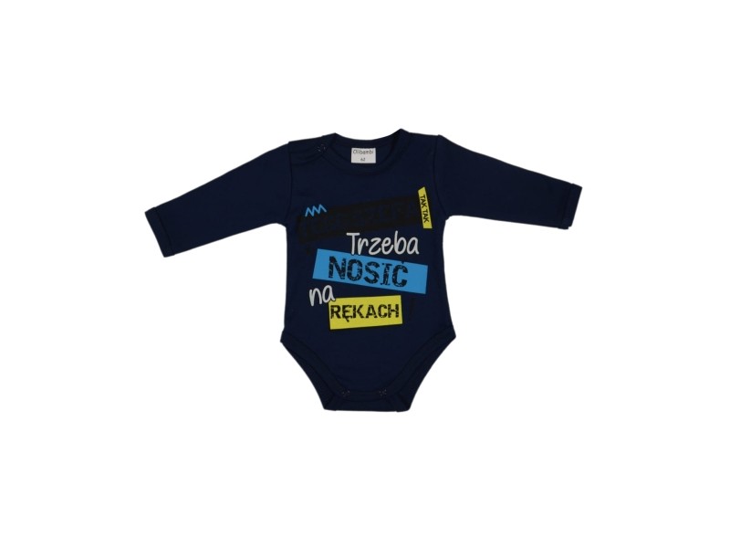 Body niemowlęce dł rękaw napis TEGO SZEFA TRZEBA NOSIĆ NA RĘKACH ( GRANAT )