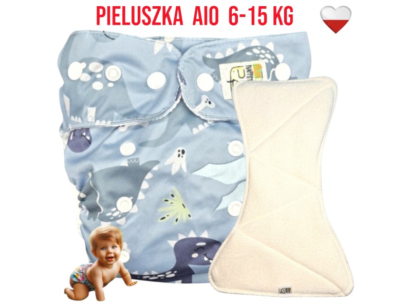 Pieluszka Wielorazowa AIO Kieszonka Mikropolar DINO NappiMe