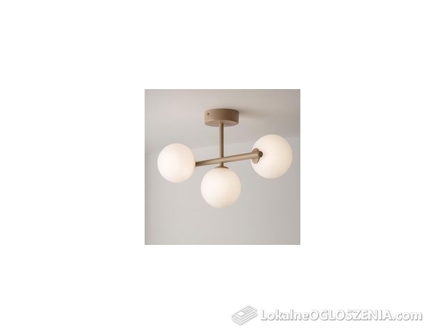 Modna, beżowa lampa sufitowa z białymi kloszami K-5840 z serii ARDI