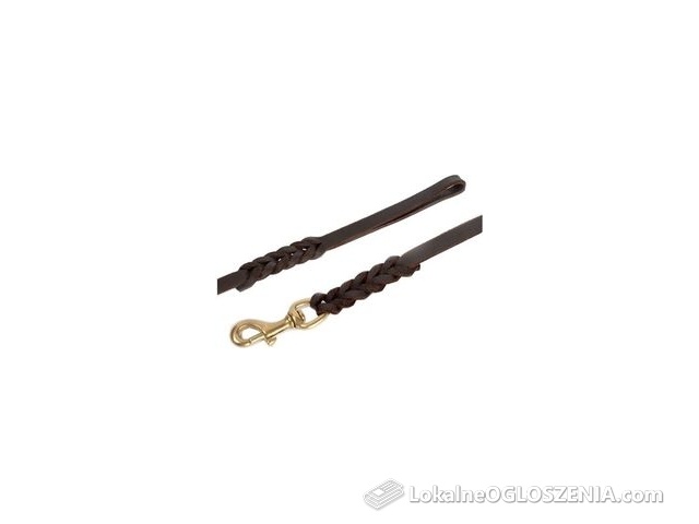 Dingo Smycz Skórzana Natłuszczana Z Zaplatanymi Elementami 0,8X230Cm Brązowa