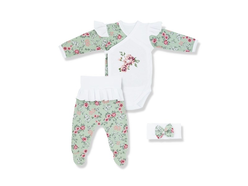 Komplet Róża Miętowa z opaską