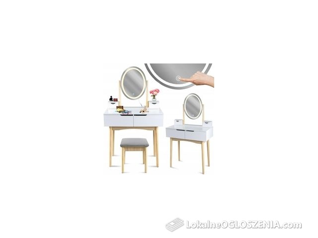 TOALETKA z lustrem LED kosmetyczna skandynawska