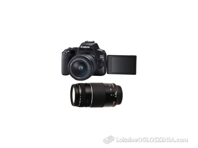 Canon EOS 250D czarny + 18-55MM + 75-300MM