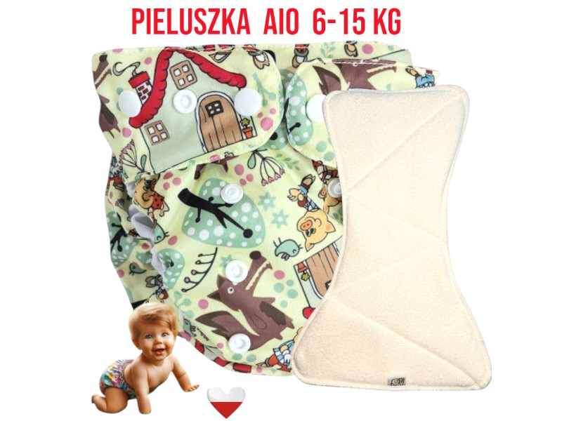 Pieluszka Wielorazowa AIO Kieszonka Coolmax TRZY ŚWINKI  NappiMe