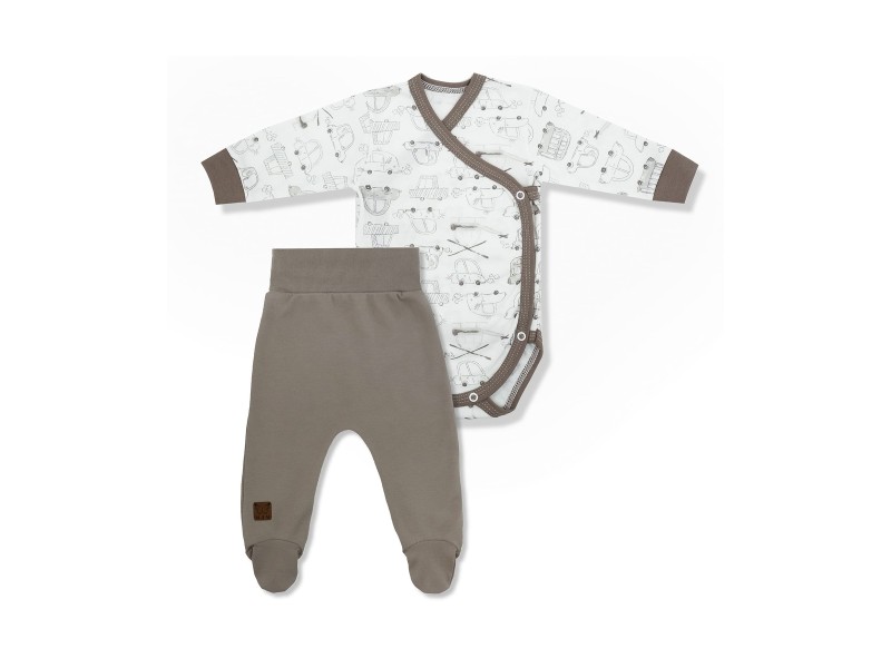 KOMPLET BODY KOPERTOWE+PŁÓŚPIOSZKI KOLEKCJA AUTKA ECRU