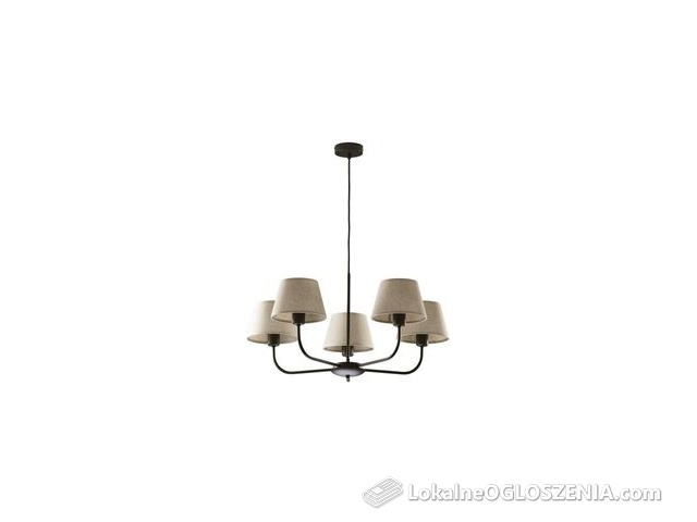TK Lighting Chicago Lampa Wisząca 5-Punktowa Czarna/Len 3989 Tk3989