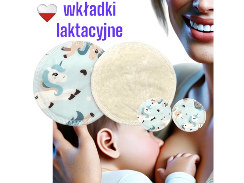 WKŁADKI LAKTACYJNE PUL bambus - JEDNOROŻCE MIĘTOWE