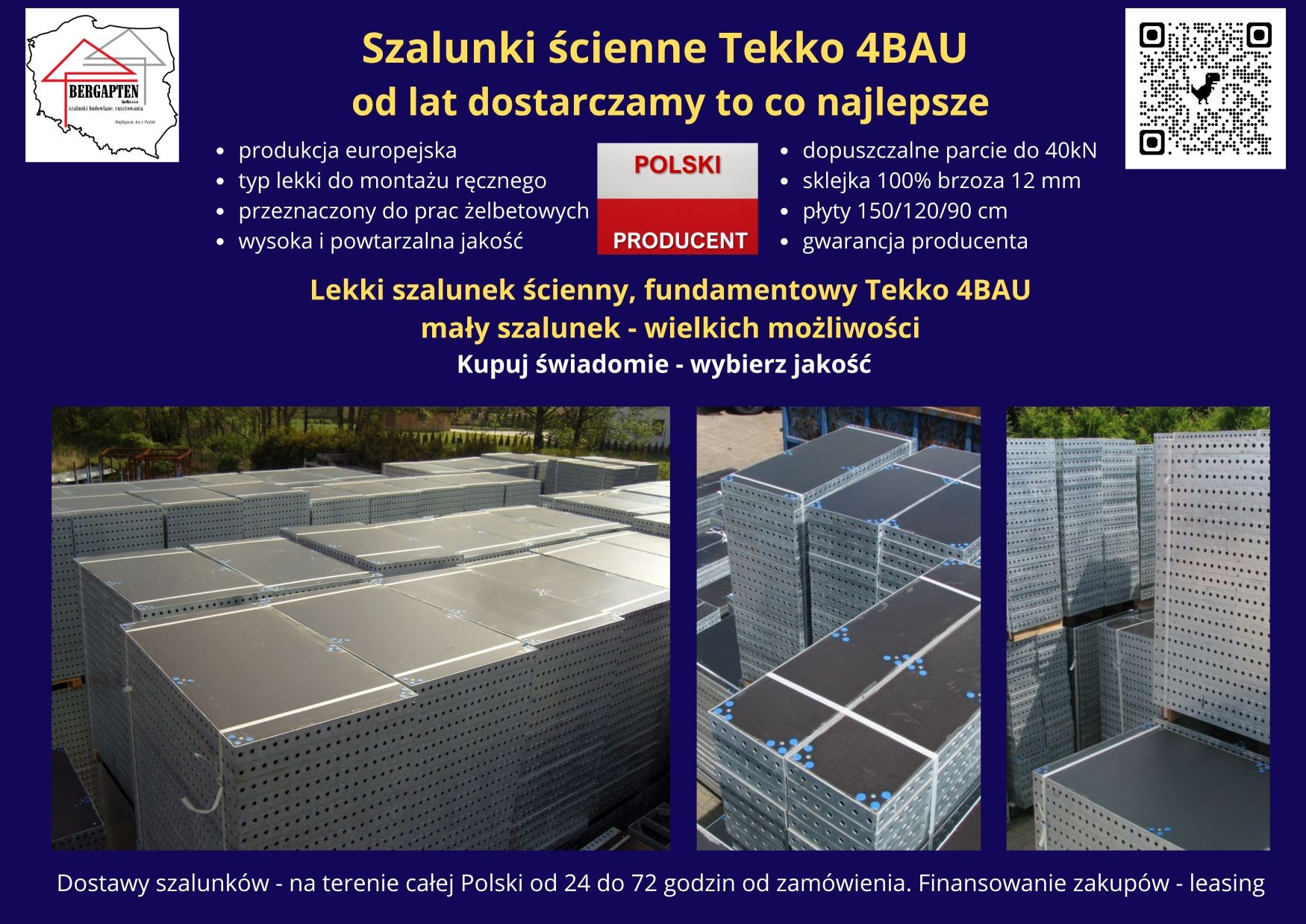 Szalunki lekkie ścienne Tekko 26 m2 fundamentowe Białystok Zambrów