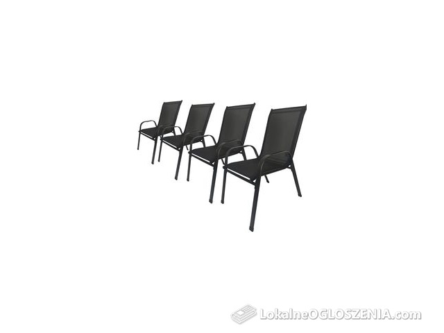 Kontrast 4X Mocne Metalowe Nowoczesne Krzesło Ogrodowe Minorka Czarne