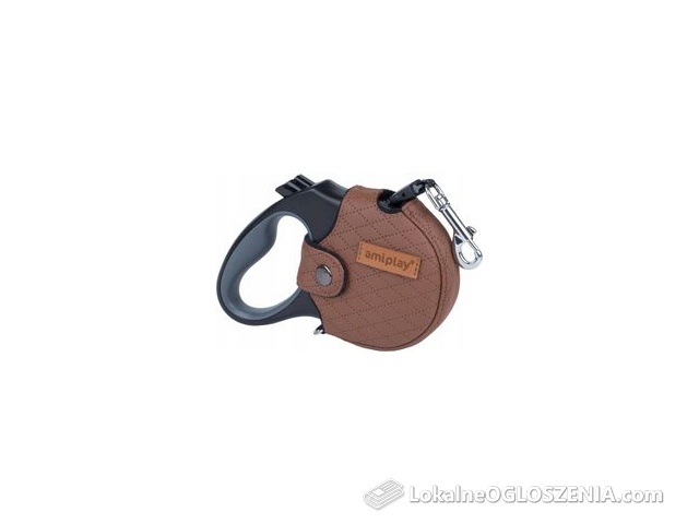 amiplay Smycz Automatyczna Xl Taśma 50Kg Brązowa