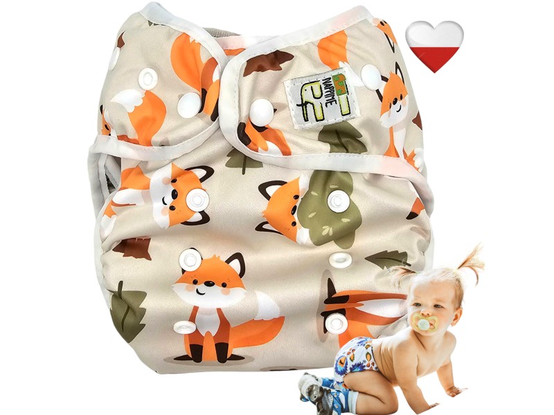 Pieluszka Wielorazowa KIESZONKA COOLMAX ZE SKRZYDEŁKAMI LISKI Pieluszki NappiMe