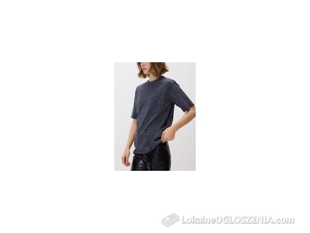 Reserved - T-shirt ze strasem - ciemnoszary