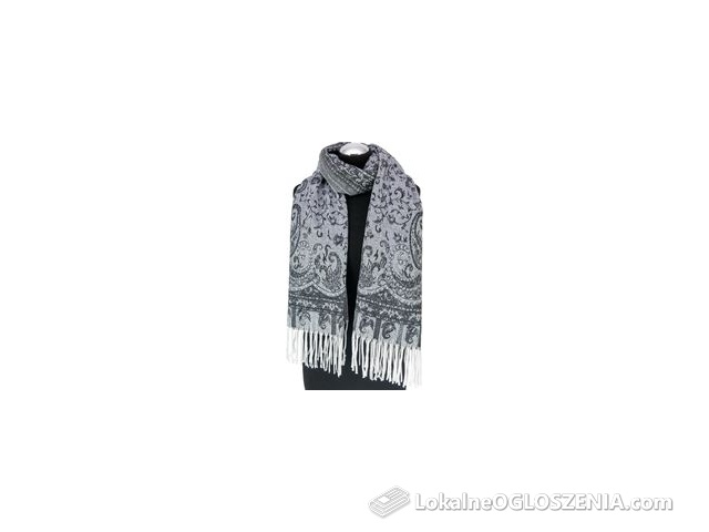 Gruby szal kaszmirowy Inspiracje w Szarości