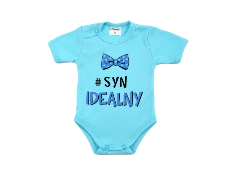 Body niemowlęce kr. rękaw napis SYN IDEALNY