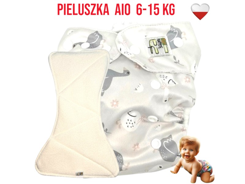 Pieluszka Wielorazowa AIO Kieszonka Mikropolar GĄSKI NappiMe