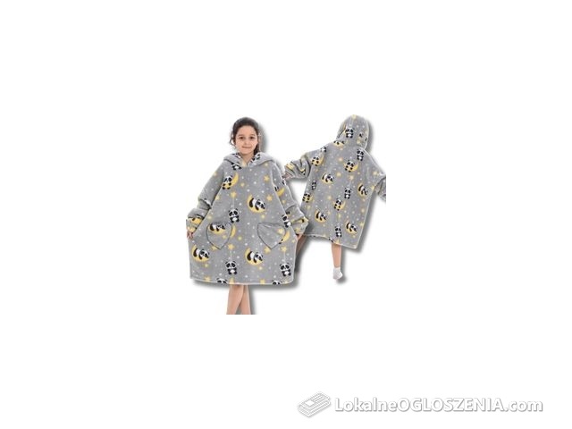 Koc Bluza Dziecięca Dla Dzieci Gruba Piżama Ciepła kocobluza 3w1